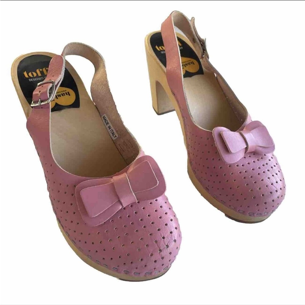 Swedish Hasbeens Pink Bow Clog Sandals 40 EU/9.5 US - Picture 5 of 6
